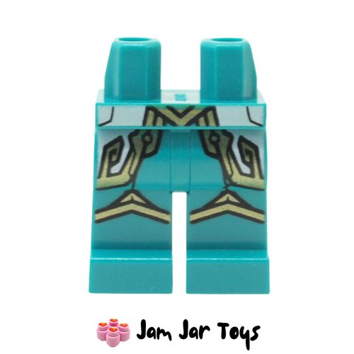 LEGO Dark Turquoise Legs with White Panels and Gold Trim L156