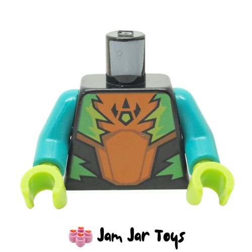 LEGO Black Torso, Orange/Lime/Green/Dark Orange Shapes