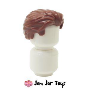 LEGO® Reddish Brown Hair Swept Back, Slight Widow's Peak, Short Side Burns H254