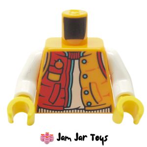 LEGO® Bright Light Orange Torso, Red/Orange Jacket, White Shirt TO8