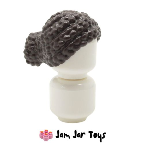 LEGO Dark Brown Hair, Braided with Bun.