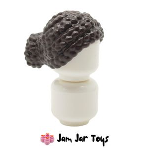 LEGO® Dark Brown Hair, Braided with Bun. FPH93