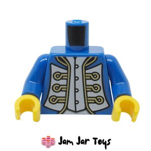 LEGO® Blue Jacket, White/Gold Decoration Print (Bluecoat Admiral) TO69