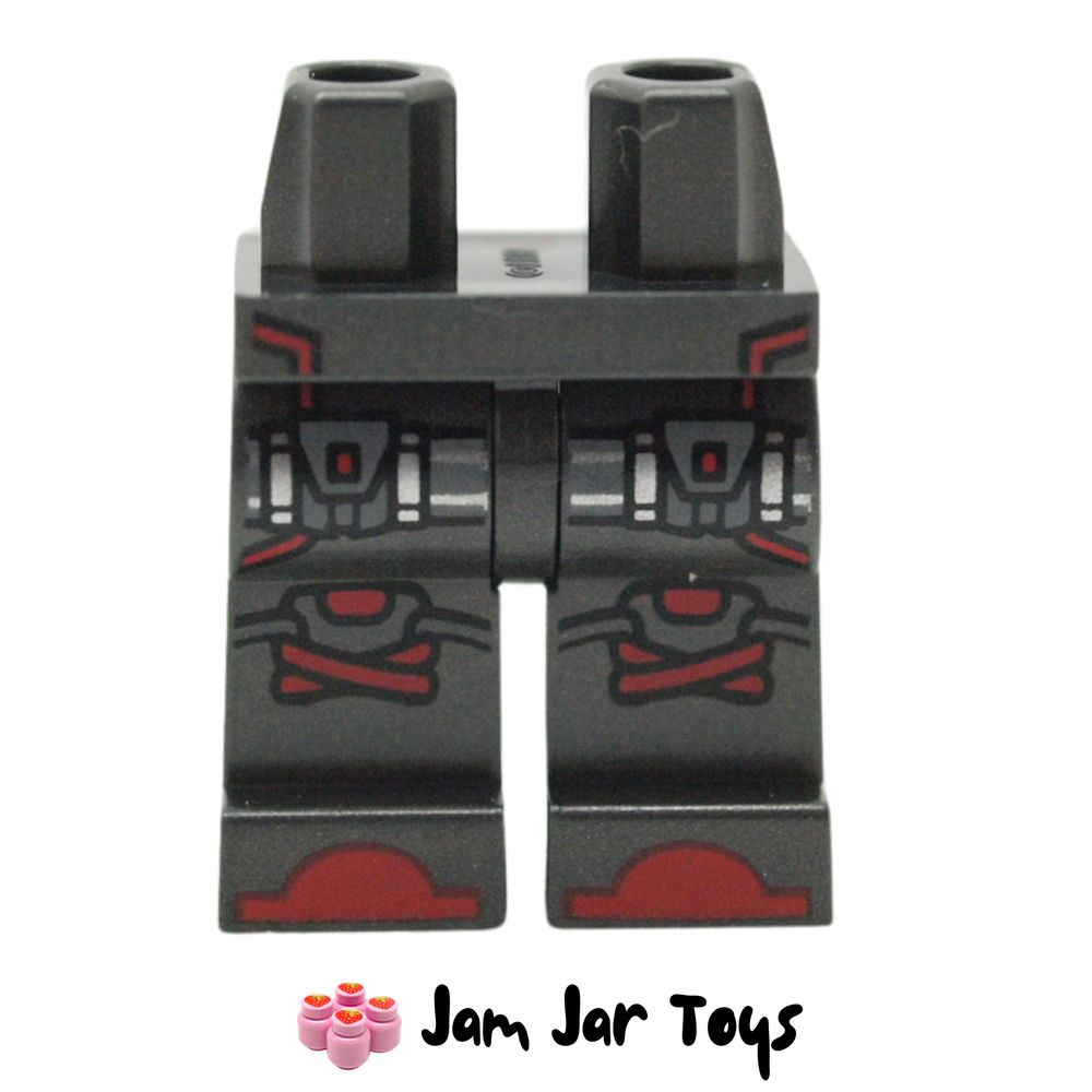 LEGO Miss Demeanor Pearl Titanium Legs with Silver Pockets, Red Trim