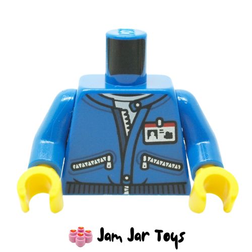 LEGO Blue Jacket Torso, Pockets, Name Badge
