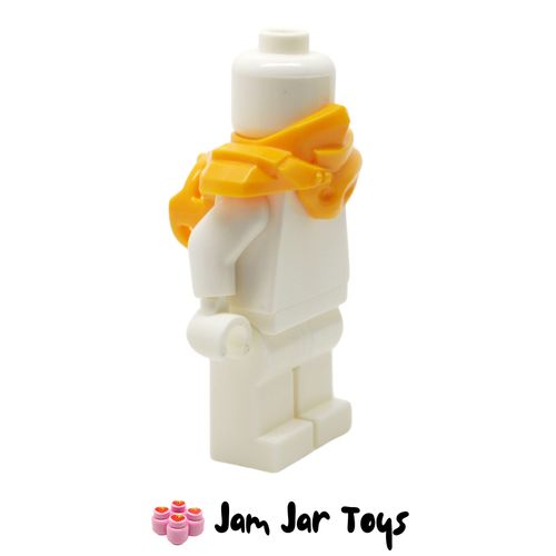 LEGO Bright Light Orange Shoulder Guard with Hood and Katana Holder. Side View