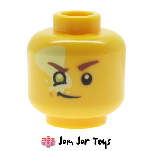 LEGO Mateo Head, Bright Light Yellow Spot over Eye, Smirk