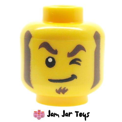 LEGO Rocket Racer, Dark Brown Eyebrows, Goatee, and Sideburns, Wink
