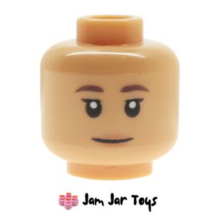 LEGO® Yuki Nagasato Warm Tan Head, Dark Brown Eyebrows, Open Mouth / Closed Mouth HF111