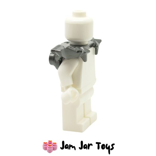 LEGO Pearl Dark Grey Minifigure Armour Crystal Shards, Studs on Back Side View