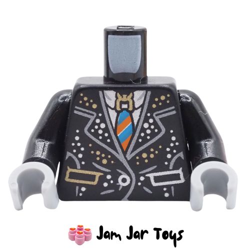LEGO Horn Demon Jacket, Silver/Gold Dots, Blue/Orange Tie