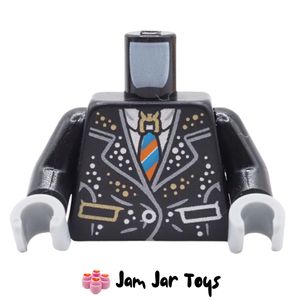 LEGO® Horn Demon Jacket, Silver/Gold Dots, Blue/Orange Tie. TO216