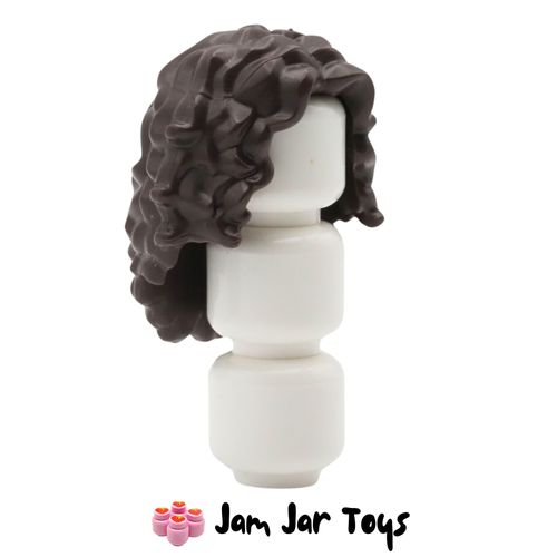 LEGO Dark Brown Long Tousled Hair with Centre Parting