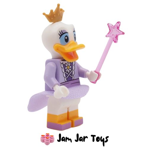 LEGO Disney Daisy Duck Minifigure, Lavender Dress, Gold Crown Side View