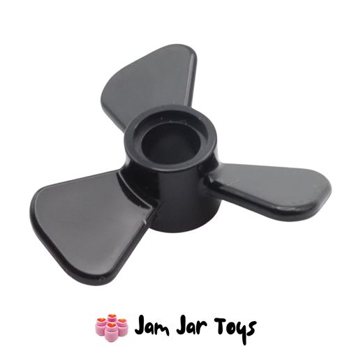 LEGO Black, 3 Blade Propeller, 3 Diameter with Pin Hole.