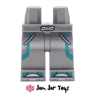 LEGO® Flat Silver Legs, White Laces, Cord Belt, Turquoise Straps. L277
