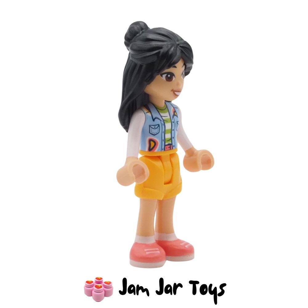 LEGO Friends Minifigure Liann - White Top, Orange Skirt Side View