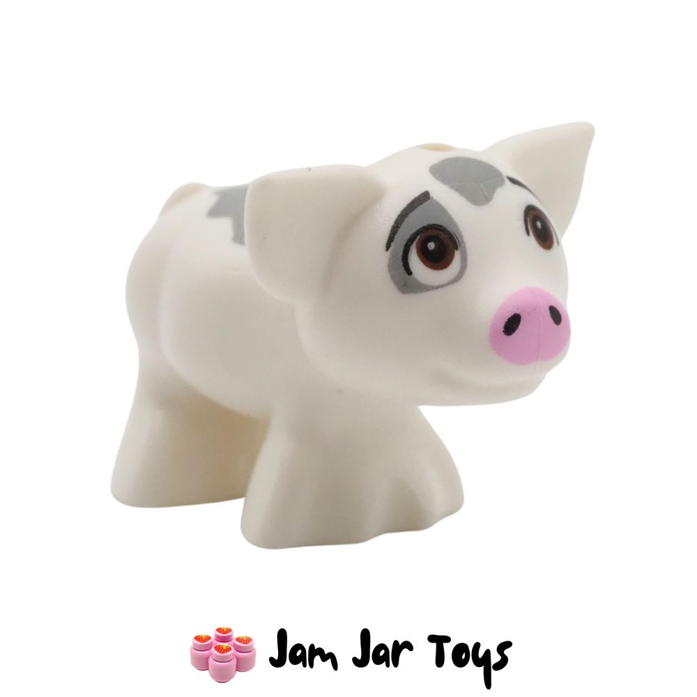 LEGO Disney Pua Pig, Moana, White Body, Grey Markings
