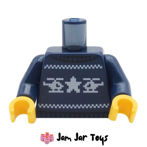 LEGO Dark Blue Christmas Sweater, White Helicopters