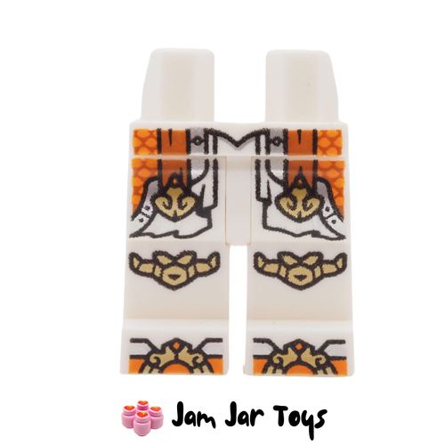 LEGO White Legs, Orange Robe Ends, Silver Armour, Gold Knees and Toes