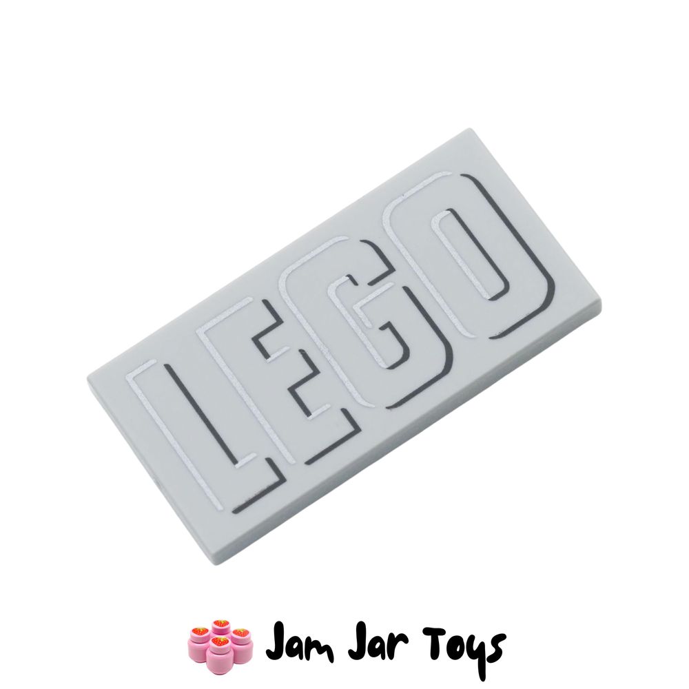 LEGO Light Bluish Grey LEGO Print 2 x 4 Tile