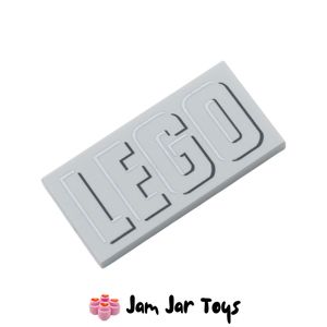 LEGO® Light Bluish Grey LEGO Print 2 x 4 Tile. PT195