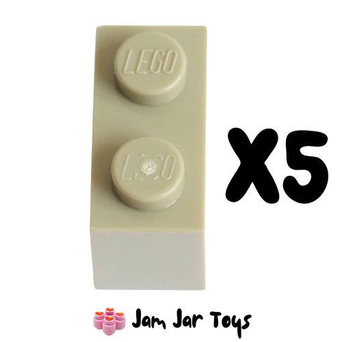 LEGO Five Dark Tan Bricks 1 x 2 BK44