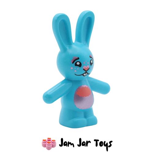 LEGO Medium Azure Rabbit / Bunny, Bright Pink/Coral Chest.