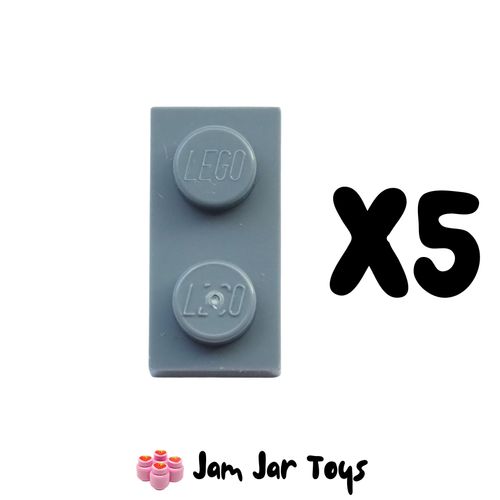 LEGO Five Dark Bluish Grey 1 x 2 Tiles