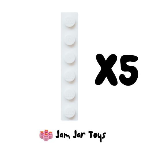 LEGO Five White 1x 6 Tiles