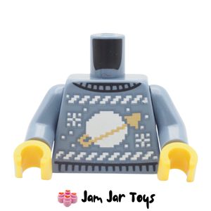 LEGO® Minifigure Torso – Sand Blue Christmas Sweater Classic Space. TO383