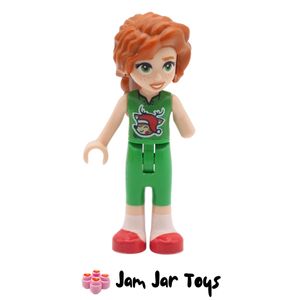 LEGO Friends Autumn, Bright Green Torso with Reindeer Wearing Santa Hat
