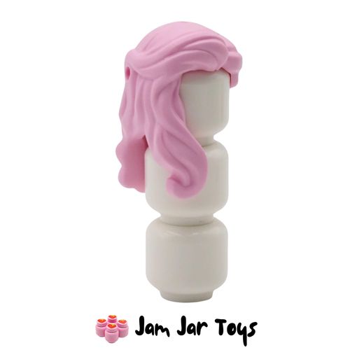 LEGO Bright Pink Long Wavy Hair with Lock on Side