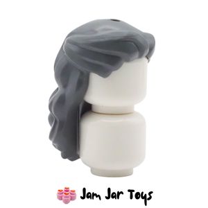 LEGO® Long Dark Bluish Grey Hair, Parted Bangs FPH258