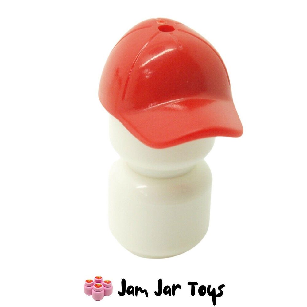 LEGO Red Cap Short Curved Bill With Seams