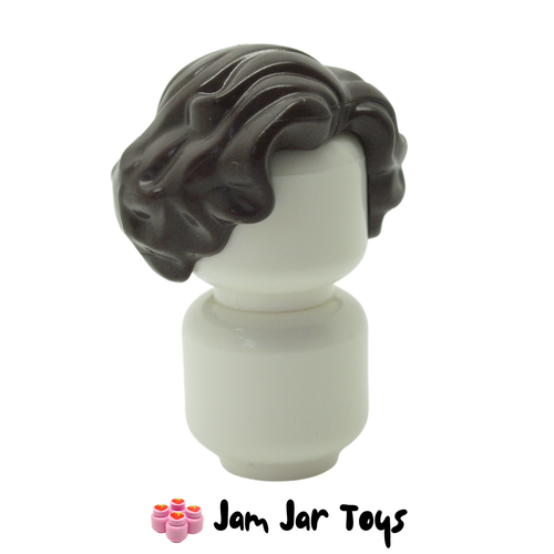 LEGO Dark Brown Hair Short Wavy Side Parting