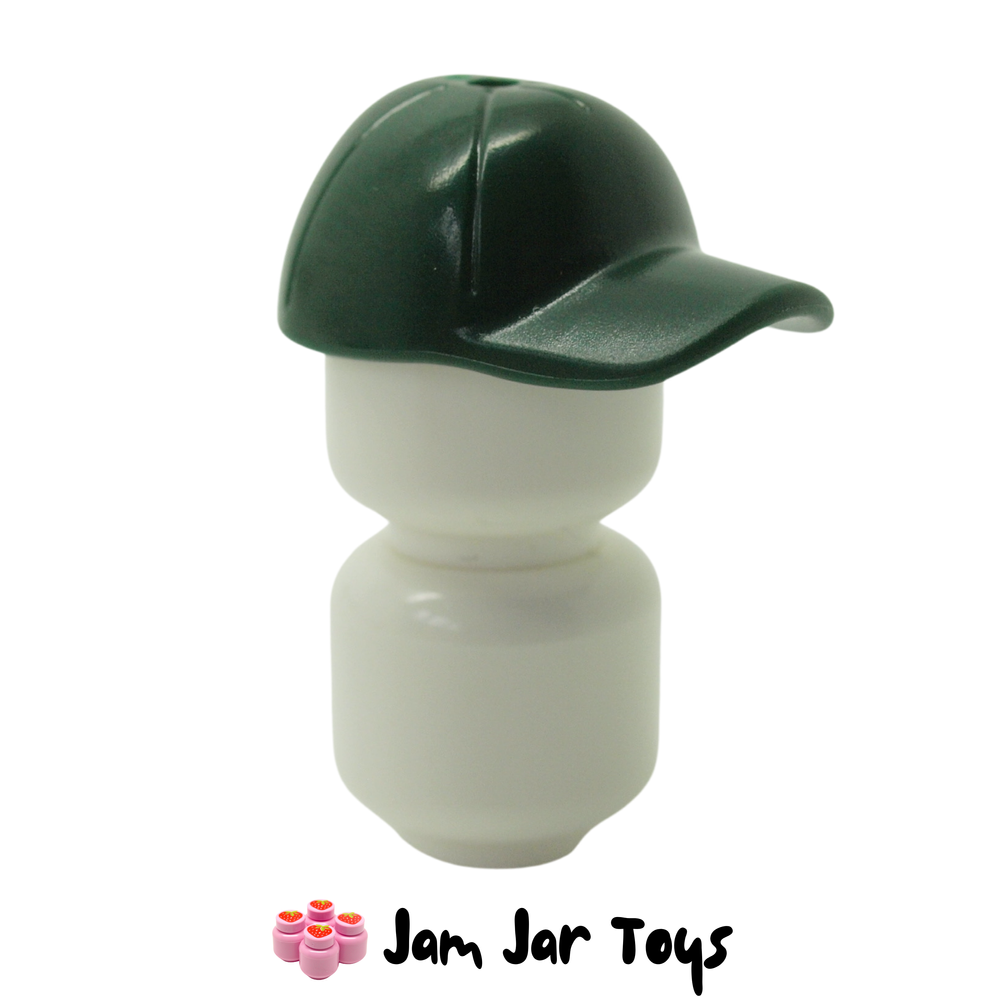 LEGO Cap Dark Green Short Curved Bill With Seams