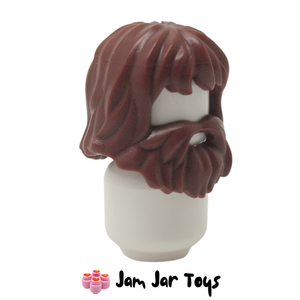 LEGO® Reddish Brown Hair With Beard And Mouth Hole H211