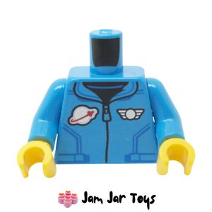 LEGO® Astronaut Torso Dark Azure Jacket, Zipper, Classic Space Logo, Silver Pilot Wings T126