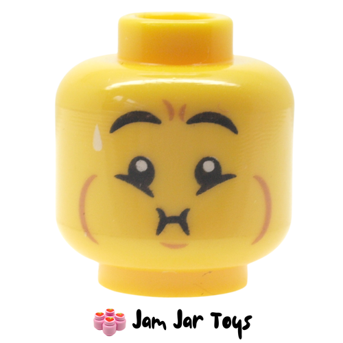 LEGO Ronny / Sudsy Simon Head, Eyebrows, Crow's Feet, Queasy Face, Sweat