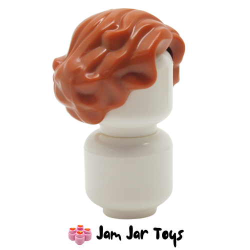LEGO Dark Orange Hair Short Wavy with Side Parting