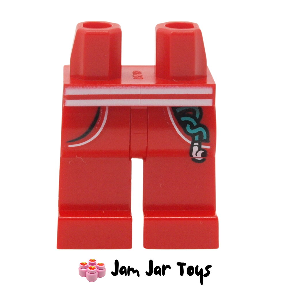 LEGO Red Legs White Belt, Headphones with Dark Turquoise Cable