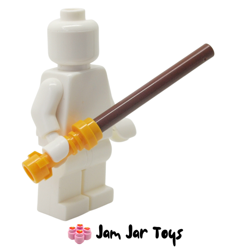 LEGO Star Wars Lightsaber With Flame Yellowish Orange Hilt and Reddish Brown Wand