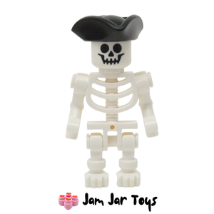 LEGO® Skeleton Minifigure Halloween Monster Black Tricorne Pirate Hat S8