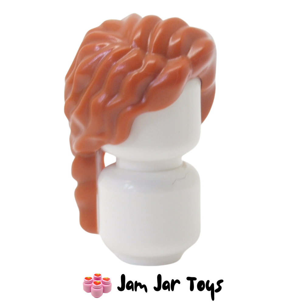 LEGO Autumn Hair Curly with Thin Braid - Dark Orange