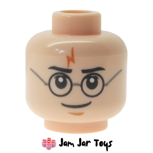 LEGO Harry Potter, Dual Sided Head, Glasses, Lightning Bolt Scar, Smiling