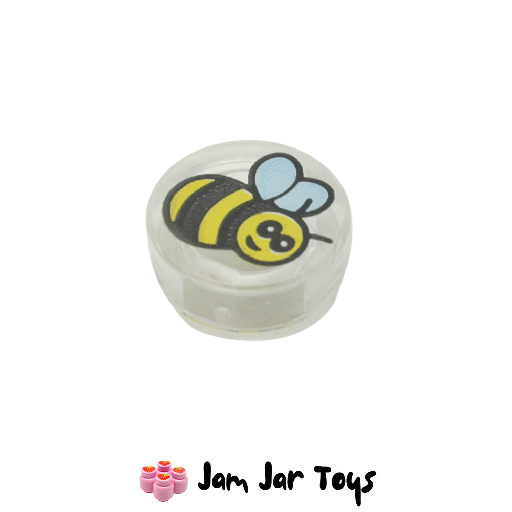 LEGO Bee Print Trans-Clear 1x1 Tile