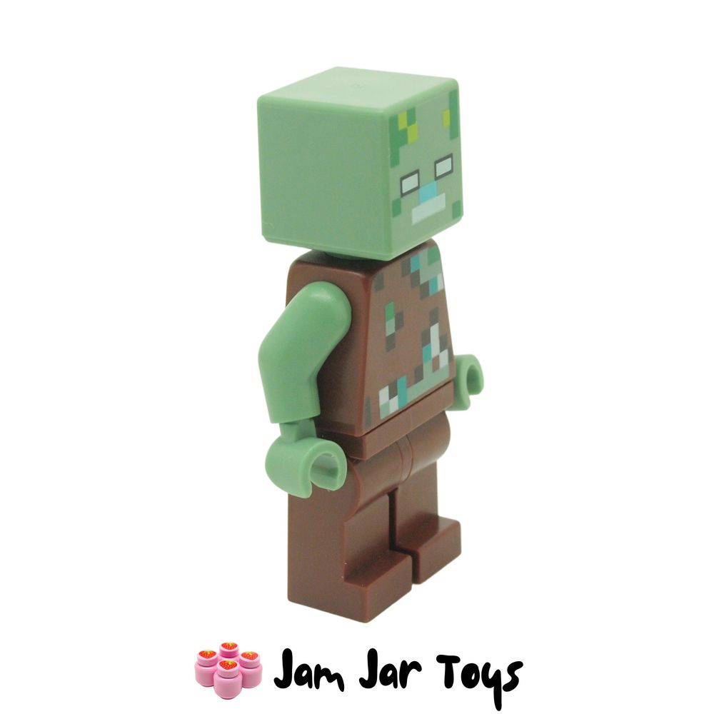 LEGO Minecraft Drowned Zombie Mini Figure Side View