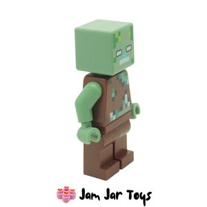 LEGO Minecraft Drowned Zombie Mini Figure Side View