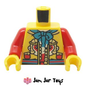 LEGO® Chinese Tunic Torso, Gold/White/Red Monkey, Medium Blue Scarf TO9